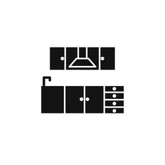 Kitchen cabinet icon Simple thin line flat symbol