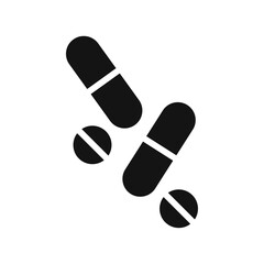 Medicine of pills and capsules icon Simple thin line flat symbol