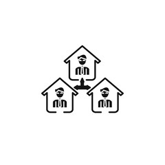 Neighbor icon Simple thin line flat symbol