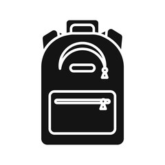 School bag icon Simple thin line flat symbol