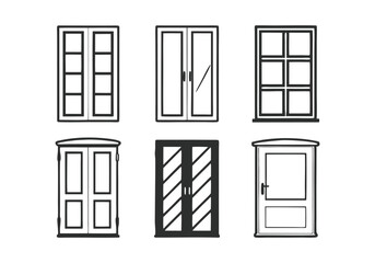 Elegant Door Line Art Collection | Hand-Drawn Minimalist Vector Designs