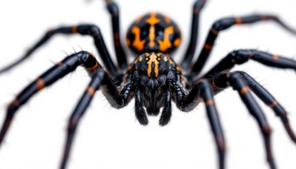 Striking Black and Orange Spider: A Close-Up Macro Study