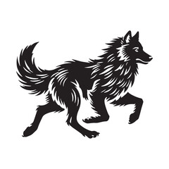 Detailed wolf silhouette for artistic and digital purposes - Wolf illustration - minimallest wolf vector
