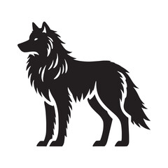 Majestic wolf silhouette for print and artistic use - Wolf illustration - minimallest wolf vector
