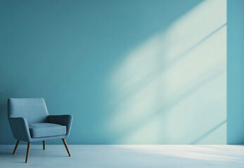 blue chair in the room