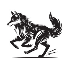 Unique wolf silhouette for innovative media designs - Wolf illustration - minimallest wolf vector

