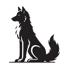 Majestic wolf silhouette for versatile creative designs - Wolf illustration - minimallest wolf vector
