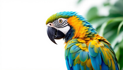 Fototapeta premium Vibrant Blue-and-Gold Macaw: A Tropical Bird Portrait