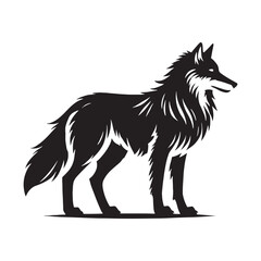 Simplified wolf silhouette for innovative media designs - Wolf illustration - minimallest wolf vector
