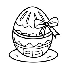Decorative easter egg icon in doodle style