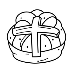 Hand drawn icon of an easter bun