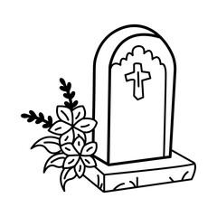 A doodle icon of christian tombstone