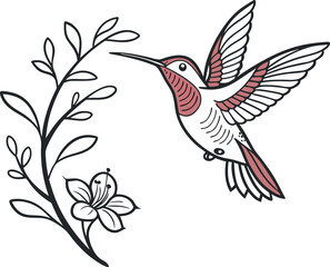 illustration of a bird with flowers