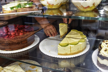 Generated Fridge with lime cheesecake in a cafemage