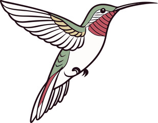 hummingbird and flower vector 