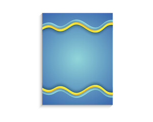 Modern abstract illustration. Blue and yellow background. Summer bright template.