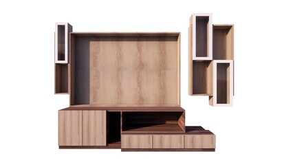 Modern TV Stand with Wall Unit