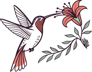 illustration of a bird with flowers