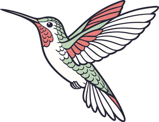 hummingbird and flower vector