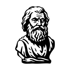 A hand drawn icon of a bust statue