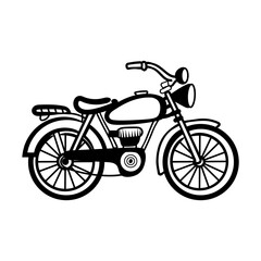 A hand drawn icon of vintage bike