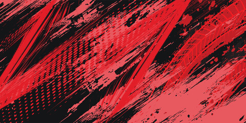Abstract black and red background with tire tracks.. vector illustration eps 10