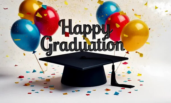 Happy Graduation With Text and balloons