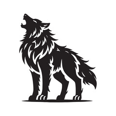 Captivating howling wolf silhouette for unique creative uses - Howling wolf black vector
