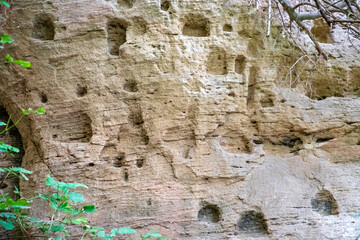 Cells in the face of the rock, once used by monks of the cave monastery
