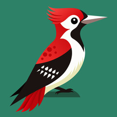 red cockaded woodpecker vector illustration