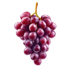 Fototapeta premium Fresh and Juicy Red Grapes with Water Droplets on a White Background, Healthy Snack, Natural Fruit