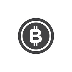 Bitcoin icon Symbol mark in filled style