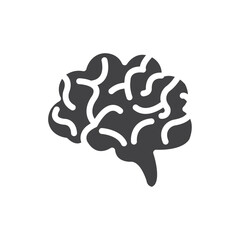 Brain icon Symbol mark in filled style