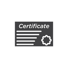 Certificate icon Symbol mark in filled style