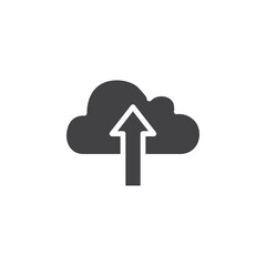 Cloud upload icon Symbol mark in filled style