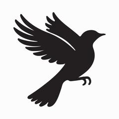 Bird Silhouette with Detailed Wing Pattern