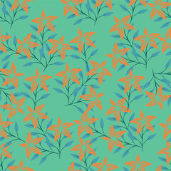 Cute hand drawn floral seamless pattern background