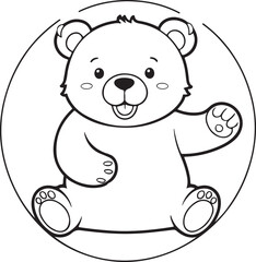 A bears coloring page line art design in white background