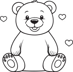 A bears coloring page line art design in white background