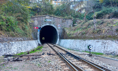 Picture of Tunnel No. 30 on Shimla Kalka Railway track. British engineer building the tunnel in the early 1900s.