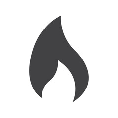 Fire icon Symbol mark in filled style