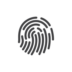 Fingerprint icon Symbol mark in filled style