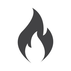 Flame icon Symbol mark in filled style