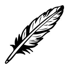 Obraz premium A sketchy icon of a black feather