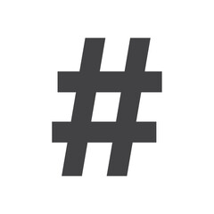Hashtag icon Symbol mark in filled style