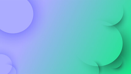 Fading blue and mint green circles abstract presentation background