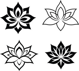 Abstract flower logo vector design icon set