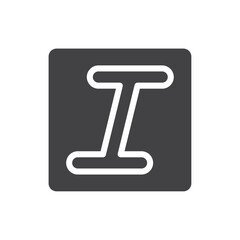 Italic button icon Symbol mark in filled style