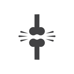 Joint icon Symbol mark in filled style
