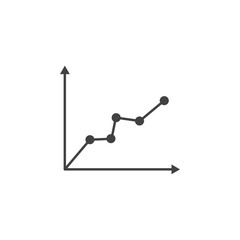Line chart icon Symbol mark in filled style